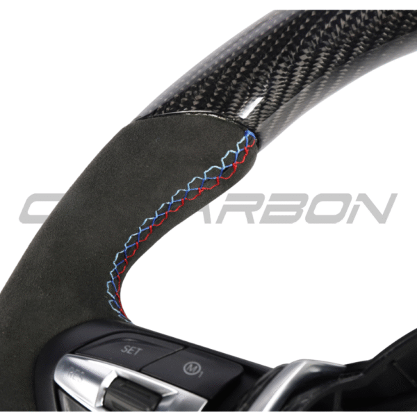 BMW FXX CARBON FIBRE & ALCANTARA FLAT BOTTOM CUSTOM STEERING WHEEL - Image 4
