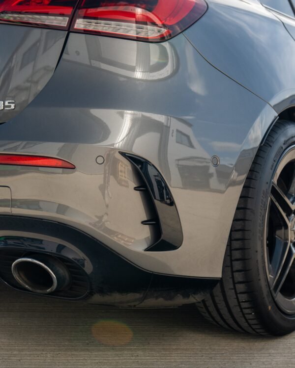 MERCEDES A-CLASS A35 W177 2018+ GLOSS BLACK REAR BUMPER CORNERS - Image 4