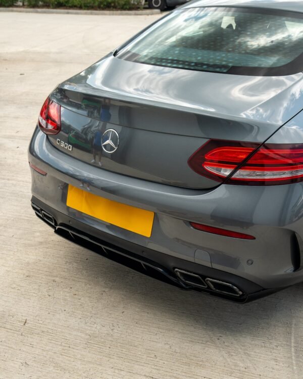 MERCEDES C-CLASS COUPE W205 GLOSS BLACK DIFFUSER & BLACK TIPS - Image 3