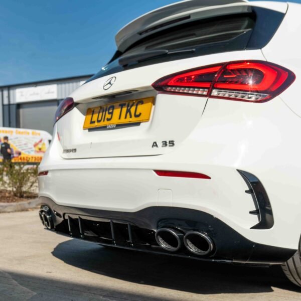 MERCEDES A-CLASS W177 2018-CURRENT GLOSS BLACK QUAD TIP DIFFUSER - Image 6