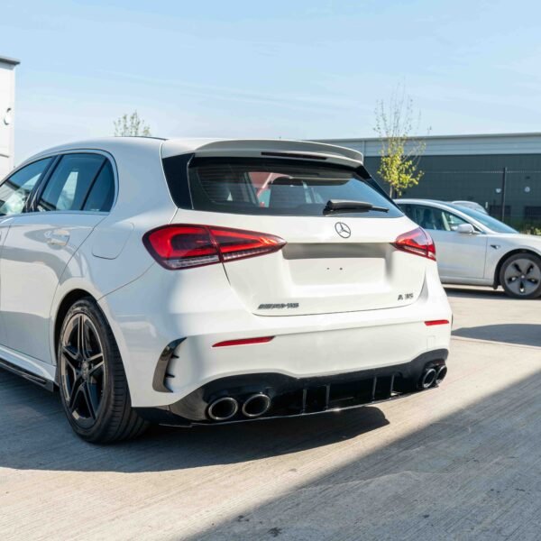 MERCEDES A-CLASS W177 2018-CURRENT GLOSS BLACK QUAD TIP DIFFUSER - Image 3
