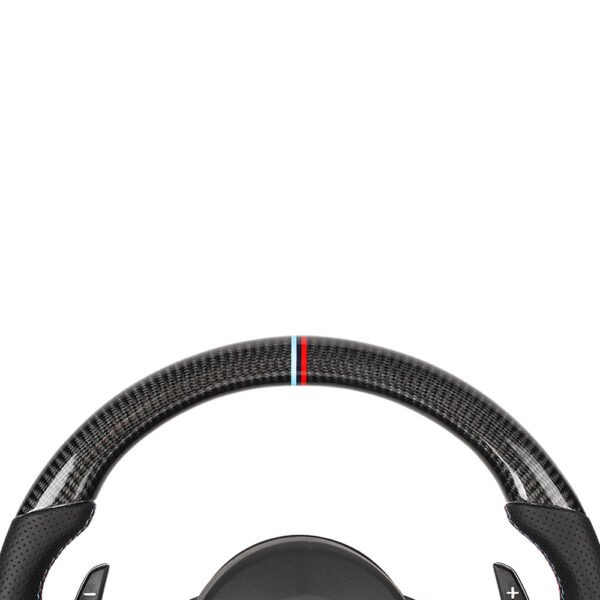 BMW FXX CARBON FIBRE / LEATHER FLAT BOTTOM CUSTOM STEERING WHEEL - Image 3