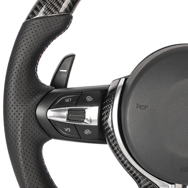 BMW FXX CARBON FIBRE / LEATHER FLAT BOTTOM CUSTOM STEERING WHEEL - Image 5
