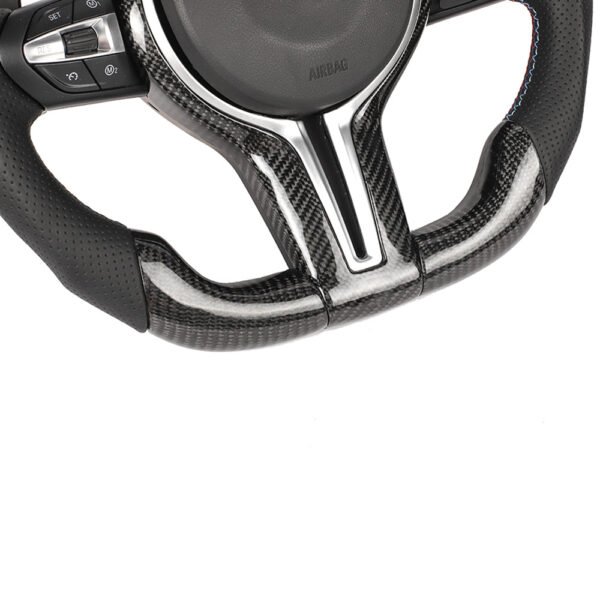 BMW FXX CARBON FIBRE / LEATHER FLAT BOTTOM CUSTOM STEERING WHEEL - Image 7