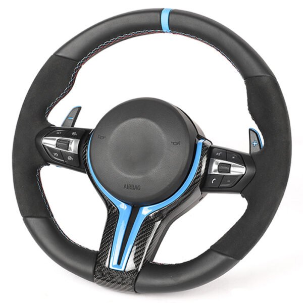 BMW FXX LEATHER / ALCANTARA / FLAT BOTTOM CUSTOM STEERING WHEEL - Image 3