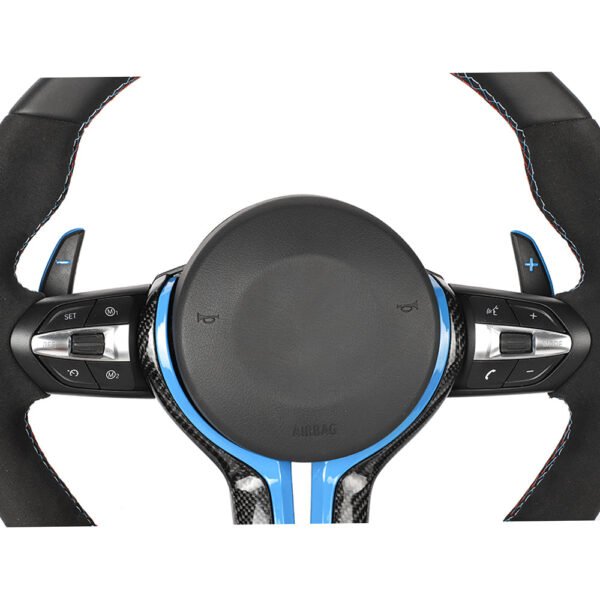BMW FXX LEATHER / ALCANTARA / FLAT BOTTOM CUSTOM STEERING WHEEL - Image 9