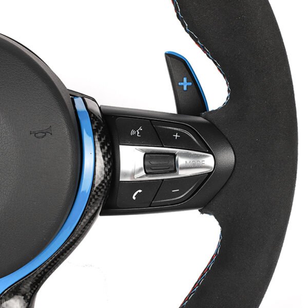 BMW FXX LEATHER / ALCANTARA / FLAT BOTTOM CUSTOM STEERING WHEEL - Image 12