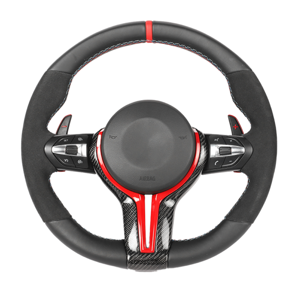 BMW FXX LEATHER / ALCANTARA / FLAT BOTTOM CUSTOM STEERING WHEEL - Image 2
