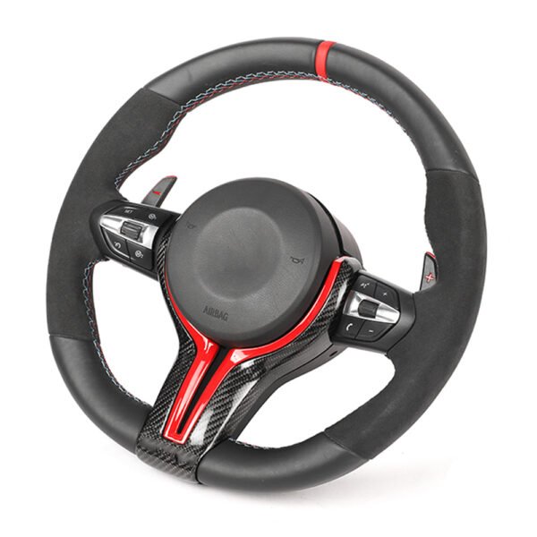 BMW FXX LEATHER / ALCANTARA / FLAT BOTTOM CUSTOM STEERING WHEEL - Image 6