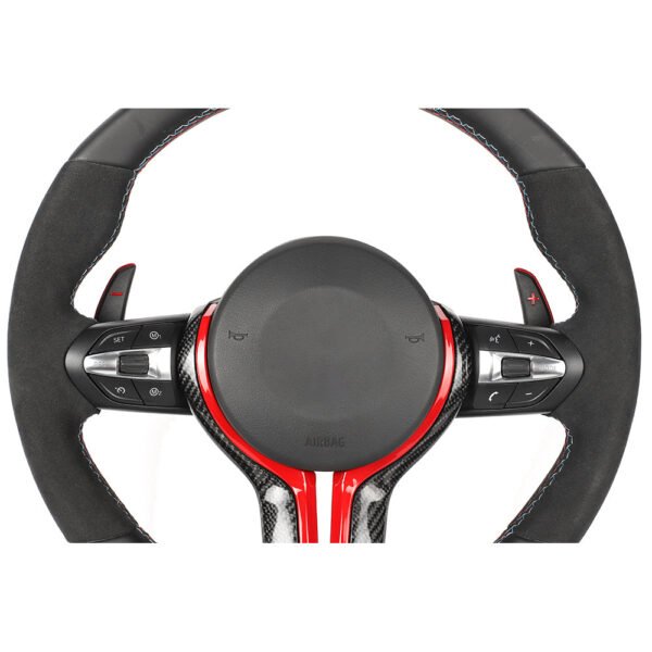 BMW FXX LEATHER / ALCANTARA / FLAT BOTTOM CUSTOM STEERING WHEEL - Image 7
