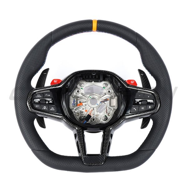 BMW Gxx LCI FULL LEATHER FLAT BOTTOM CUSTOM STEERING WHEEL - Image 2