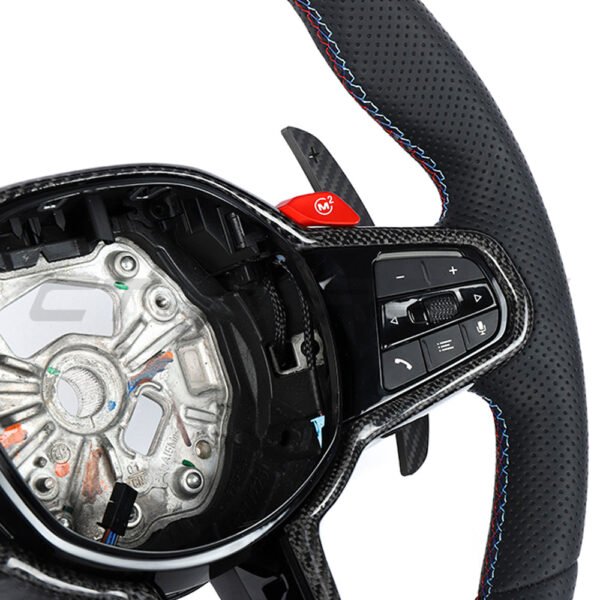 BMW Gxx LCI FULL LEATHER FLAT BOTTOM CUSTOM STEERING WHEEL - Image 6