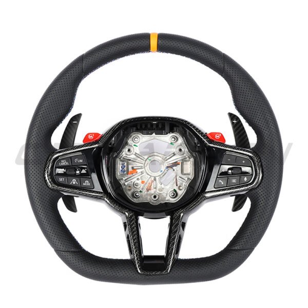 BMW Gxx LCI FULL LEATHER FLAT BOTTOM CUSTOM STEERING WHEEL - Image 7