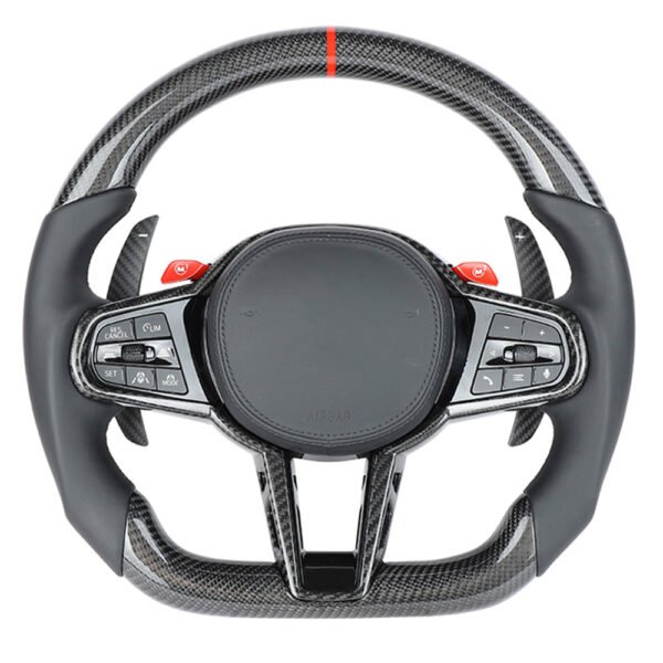 BMW Gxx LCI CARBON FIBRE / LEATHER FLAT BOTTOM CUSTOM STEERING WHEEL