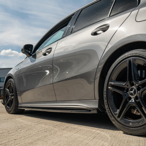 MERCEDES A-CLASS W177 & V177 2018+ GLOSS BLACK SIDE SKIRTS - Image 3