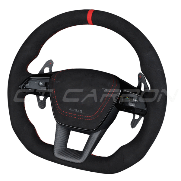 AUDI A6/S6/RS6 & A7/S7/RS7 C8 FULL ALCANTARA FLAT BOTTOM CUSTOM STEERING WHEEL - Image 8