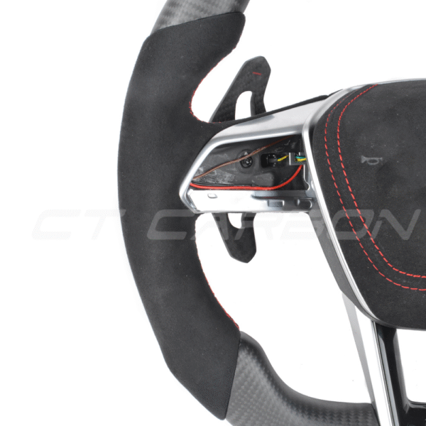 AUDI A6/S6/RS6 & A7/S7/RS7 C8 CARBON FIBRE / ALCANTARA FLAT BOTTOM CUSTOM STEERING WHEEL - Image 3