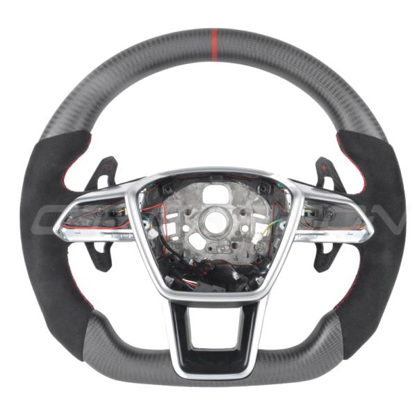 AUDI A6/S6/RS6 & A7/S7/RS7 C8 CARBON FIBRE / ALCANTARA FLAT BOTTOM CUSTOM STEERING WHEEL - Image 7