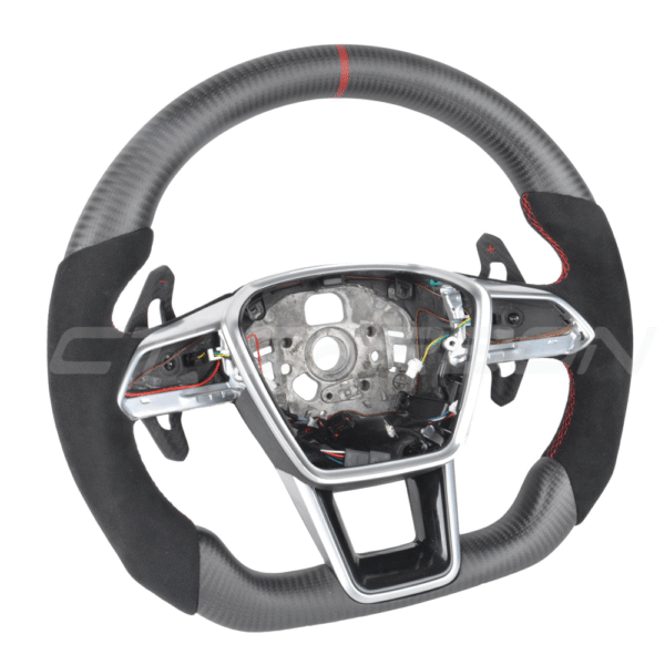 AUDI A6/S6/RS6 & A7/S7/RS7 C8 CARBON FIBRE / ALCANTARA FLAT BOTTOM CUSTOM STEERING WHEEL - Image 8