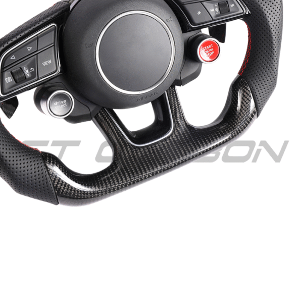 AUDI B9 & 8V 2016-2024 CARBON FIBRE / LEATHER FLAT BOTTOM CUSTOM STEERING WHEEL - Image 6