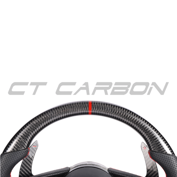 AUDI B9 & 8V 2016-2024 CARBON FIBRE / LEATHER FLAT BOTTOM CUSTOM STEERING WHEEL - Image 5