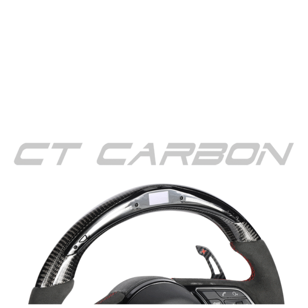 AUDI B9 & 8V 2016-2024 CARBON FIBRE / ALCANTARA LED FLAT BOTTOM CUSTOM STEERING WHEEL - Image 4