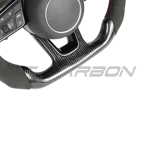AUDI B9 & 8V 2016-2024 CARBON FIBRE / ALCANTARA LED FLAT BOTTOM CUSTOM STEERING WHEEL - Image 5