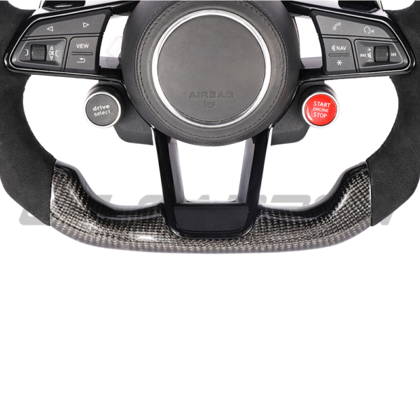 AUDI R8/TT CARBON FIBRE / ALCANTARA FLAT BOTTOM CUSTOM STEERING WHEEL - Image 3