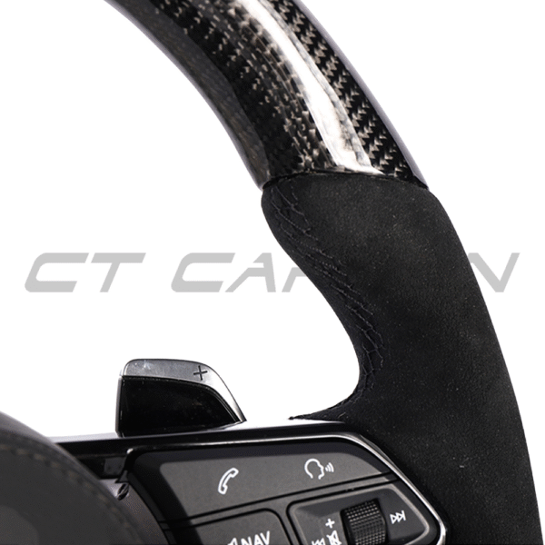 AUDI R8/TT CARBON FIBRE / ALCANTARA FLAT BOTTOM CUSTOM STEERING WHEEL - Image 4