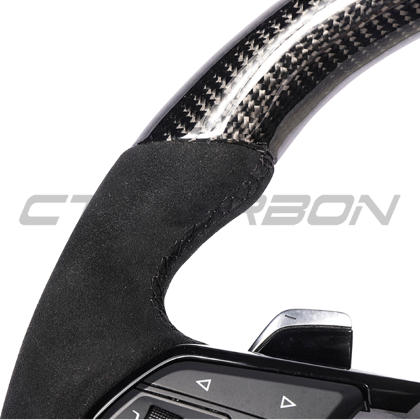 AUDI R8/TT CARBON FIBRE / ALCANTARA FLAT BOTTOM CUSTOM STEERING WHEEL - Image 6
