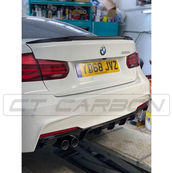 BMW 3 SERIES F30/F31 GLOSS BLACK LEFT EXHAUST DIFFUSER - MP STYLE - BLAK BY CT CARBON - Image 2