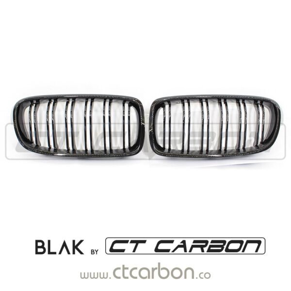 BMW F30/F31 3 SERIES BLACK DOUBLE SLAT GRILLES - BLAK BY CT CARBON - Image 3