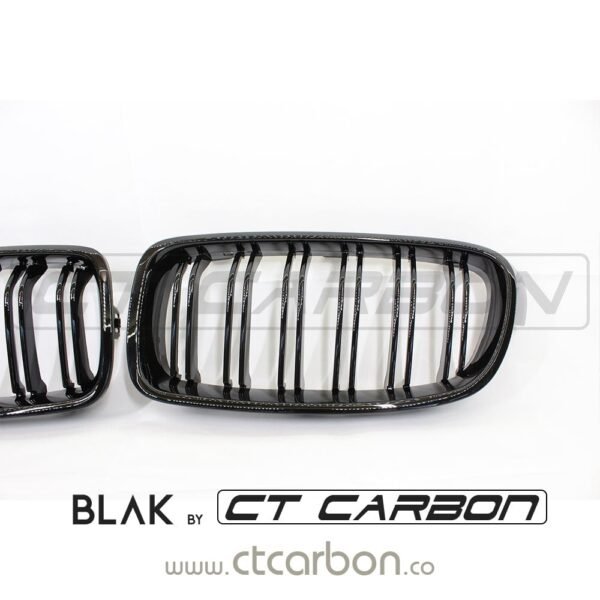 BMW F30/F31 3 SERIES BLACK DOUBLE SLAT GRILLES - BLAK BY CT CARBON - Image 7