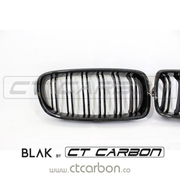 BMW F30/F31 3 SERIES BLACK DOUBLE SLAT GRILLES - BLAK BY CT CARBON - Image 6