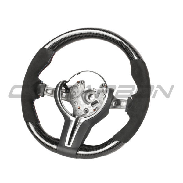 BMW FXX CARBON FIBRE & ALCANTARA ROUND CUSTOM STEERING WHEEL - Image 9