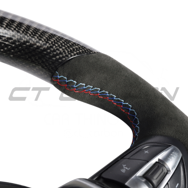 BMW FXX CARBON FIBRE & ALCANTARA FLAT BOTTOM CUSTOM STEERING WHEEL - Image 6