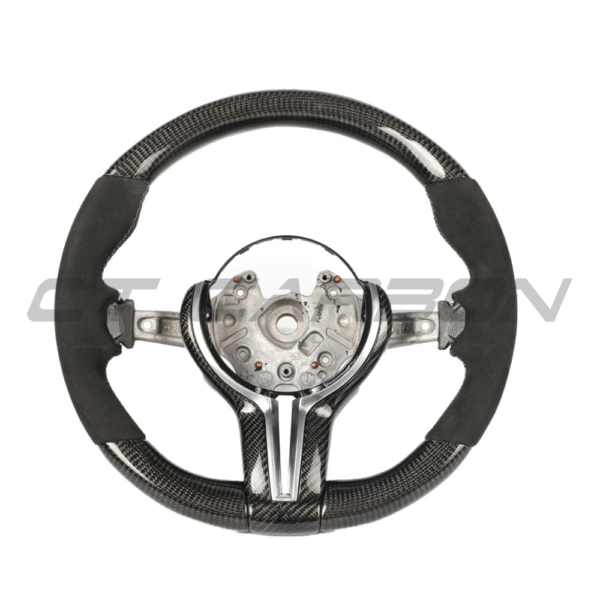 BMW FXX CARBON FIBRE & ALCANTARA ROUND CUSTOM STEERING WHEEL - Image 2