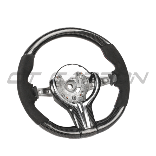 BMW FXX CARBON FIBRE & ALCANTARA ROUND CUSTOM STEERING WHEEL - Image 3