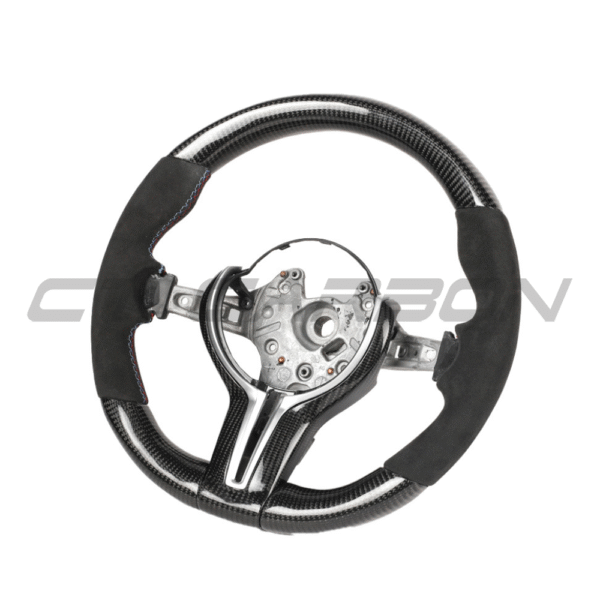 BMW FXX CARBON FIBRE & ALCANTARA ROUND CUSTOM STEERING WHEEL - Image 4