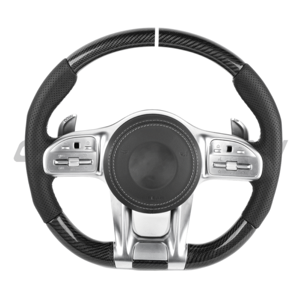 MERCEDES BENZ AMG CARBON FIBRE / LEATHER FLAT BOTTOM CUSTOM STEERING WHEEL - Image 7