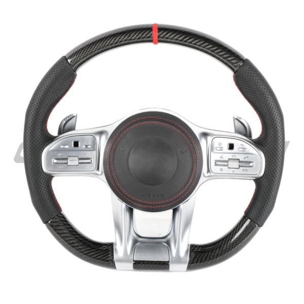 MERCEDES BENZ AMG CARBON FIBRE / LEATHER FLAT BOTTOM CUSTOM STEERING WHEEL - Image 9